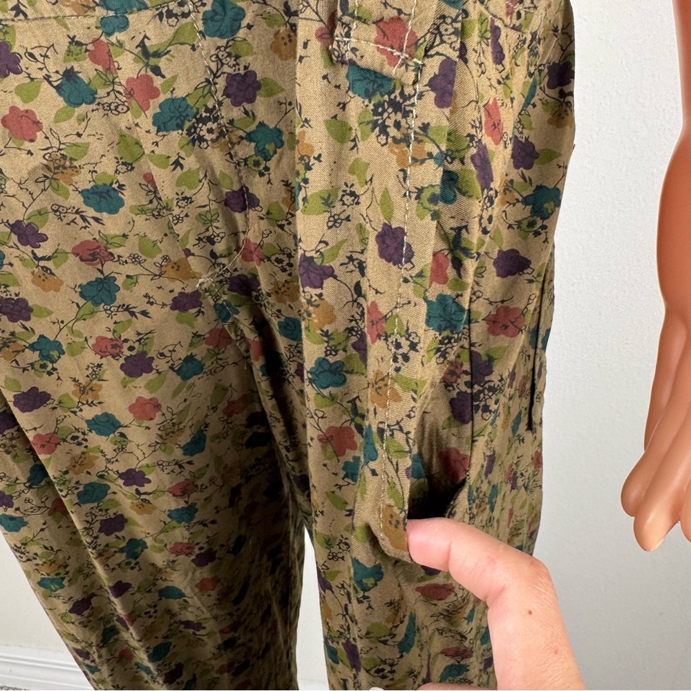 Free people Floral Rayon Overalls Jumpsuit Green Lightweight - Picture 8 of 15